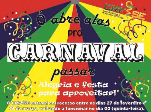 O CRF/SE entrará em recesso no Carnaval